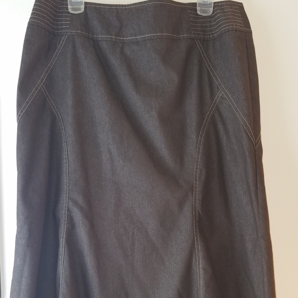 Long Brown Jean Skirt